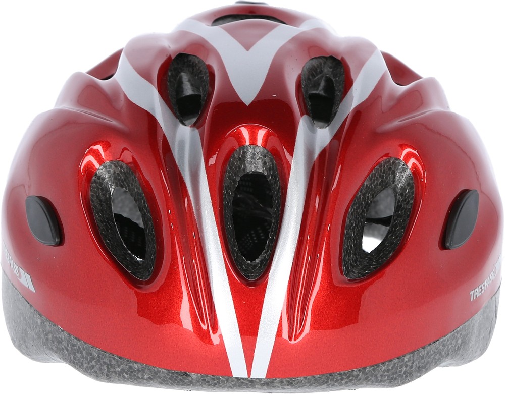 TrespassFahrradhelmTanky-YouthsCycyleSafetyHelmetMetallicRed