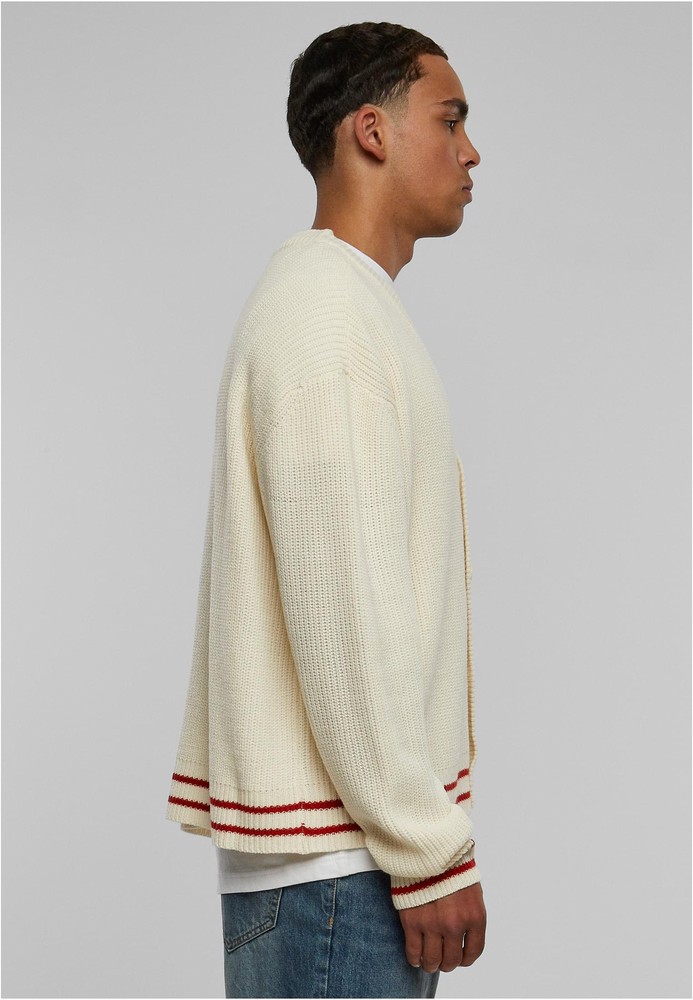 UrbanClassicsStrickjackeSportyBoxyCardiganWhitesand-3XL