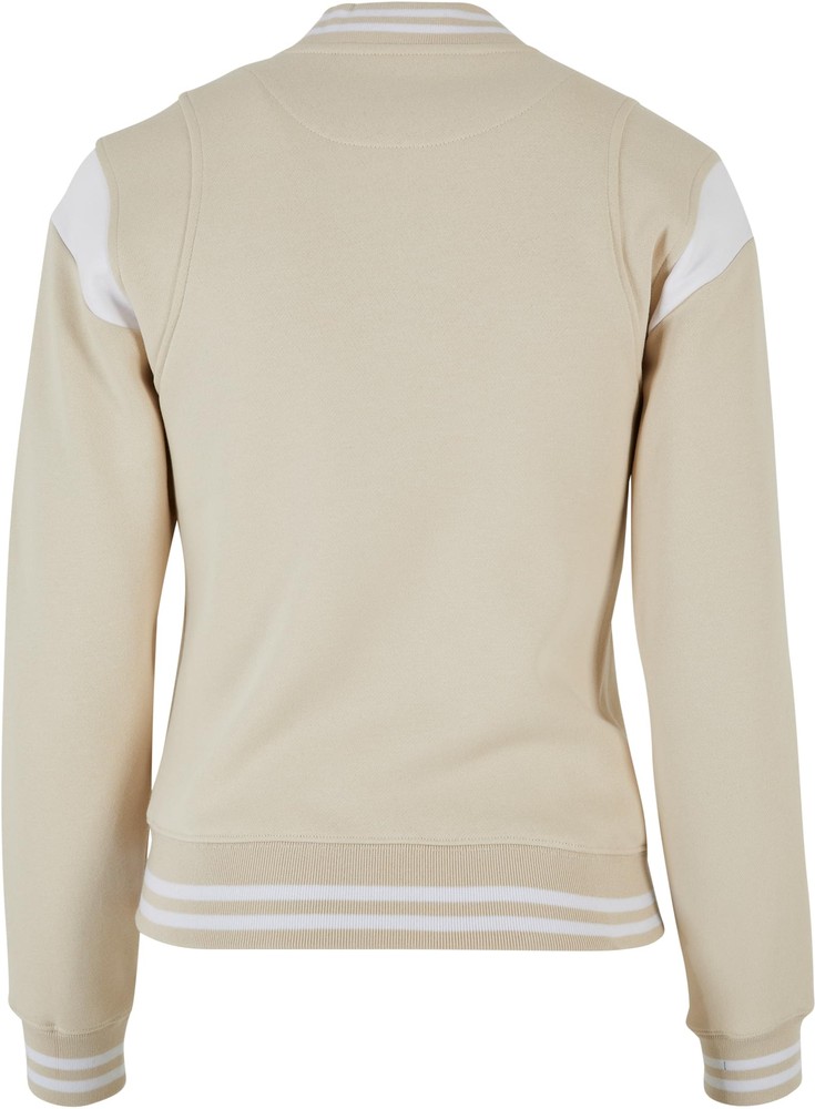 UrbanClassicsDamenLadiesInsetCollegeSweatJacketSoftseagrassWhite-3XL