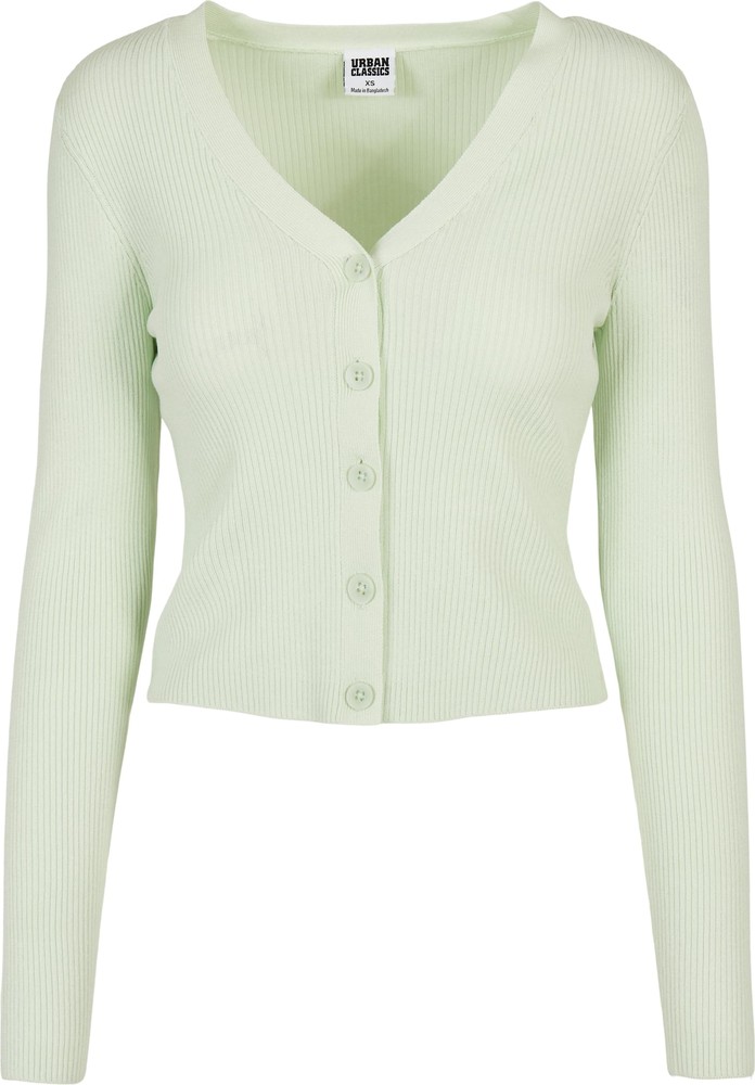 UrbanClassicsDamenLadiesShortRibKnitCardiganLightmint-3XL
