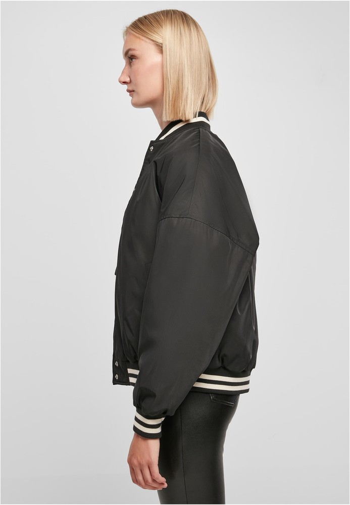 UrbanClassicsDamenJackeLadiesOversizedRecycledCollegeJacketBlack