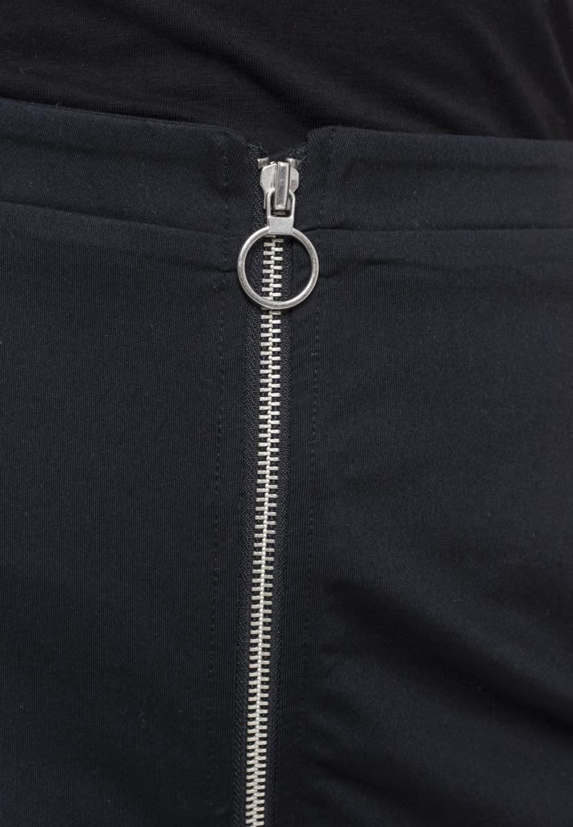 UrbanClassicsRockLadiesZipCollegeSkirtBlackWhite