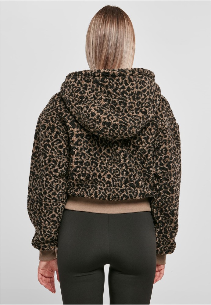 UrbanClassicsDamenJackeLadiesShortOversizedAopSherpaJacketDarktaupeleo