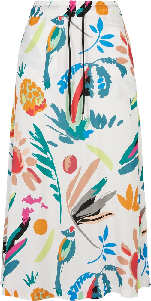 UrbanClassicsDamenLadiesViscoseMidiSkirtWhitesandfruity-3XL