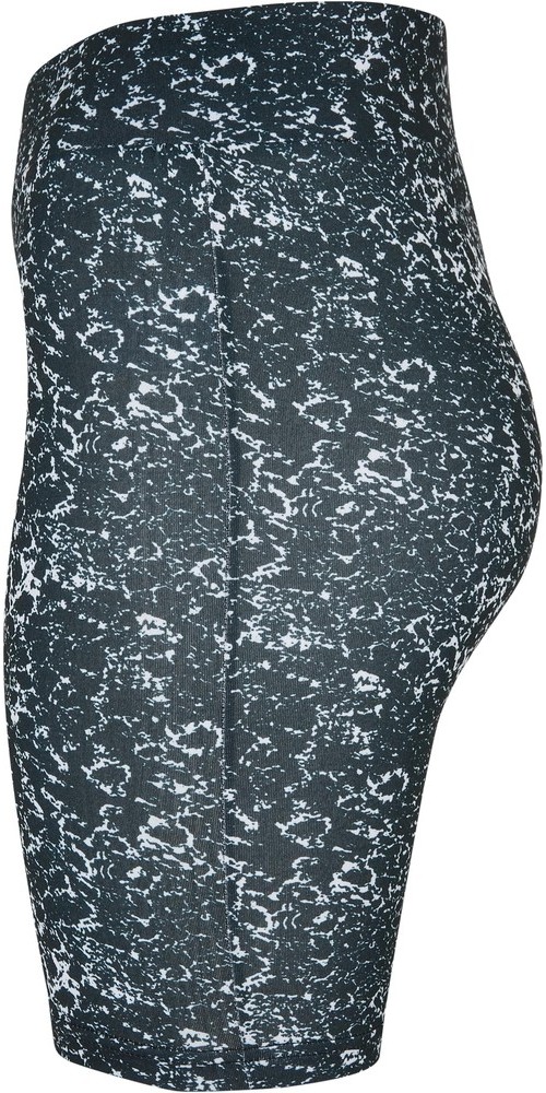 UrbanClassicsDamenLadiesTieDyeHighWaistCycleShortsBlackWhite