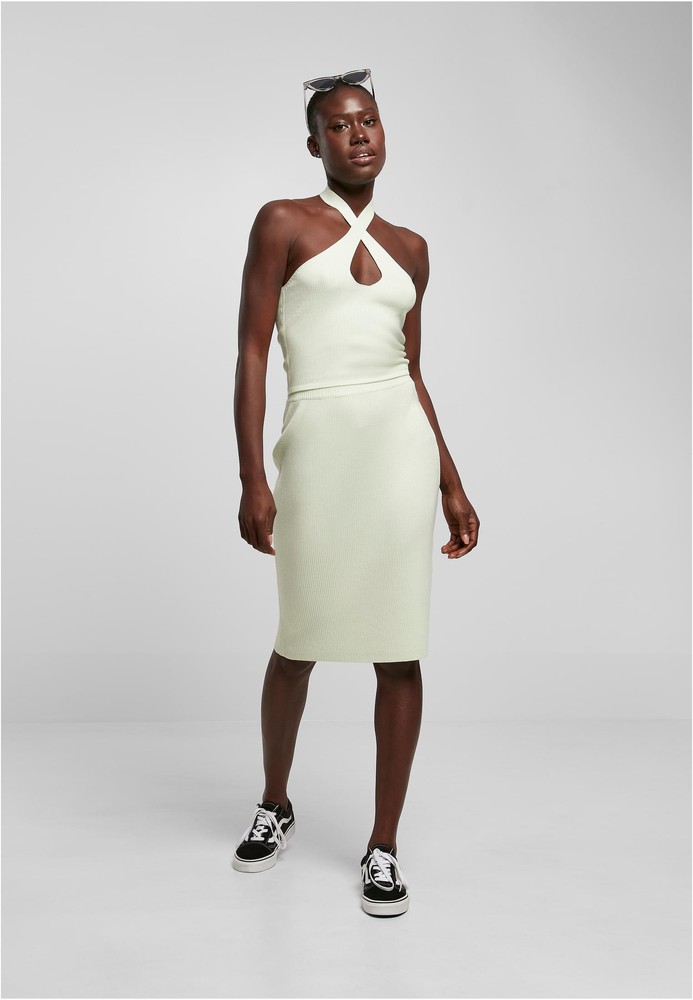 UrbanClassicsDamenRockLadiesRibKnitMidiSkirtLightmint-3XL