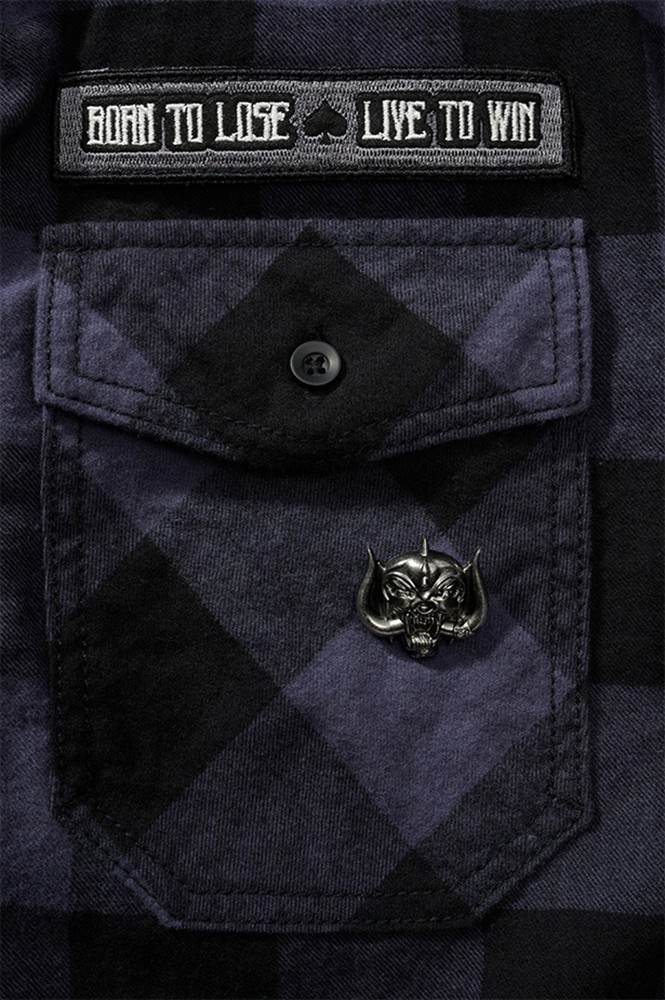 BranditMenHemdMotrheadCheckshirtBlack-Grey