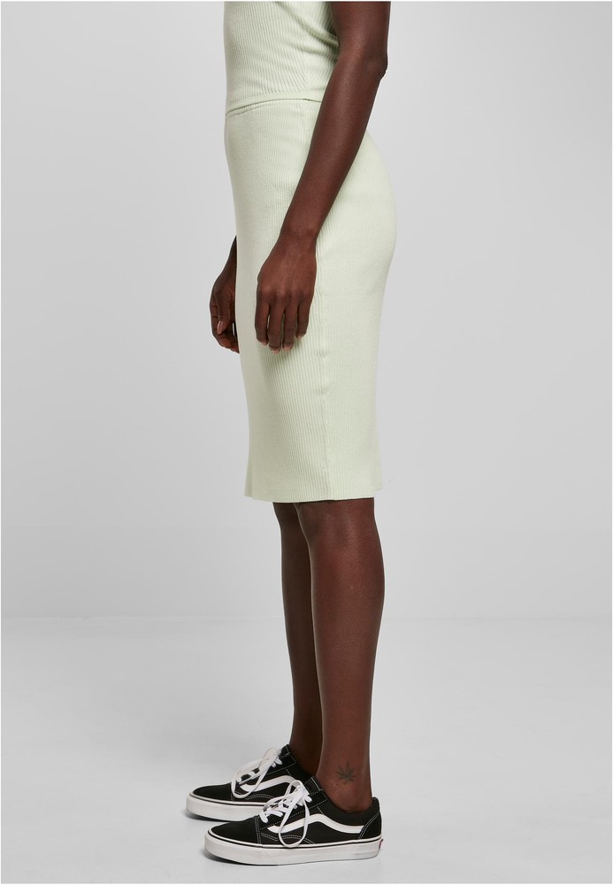 UrbanClassicsDamenRockLadiesRibKnitMidiSkirtLightmint-3XL