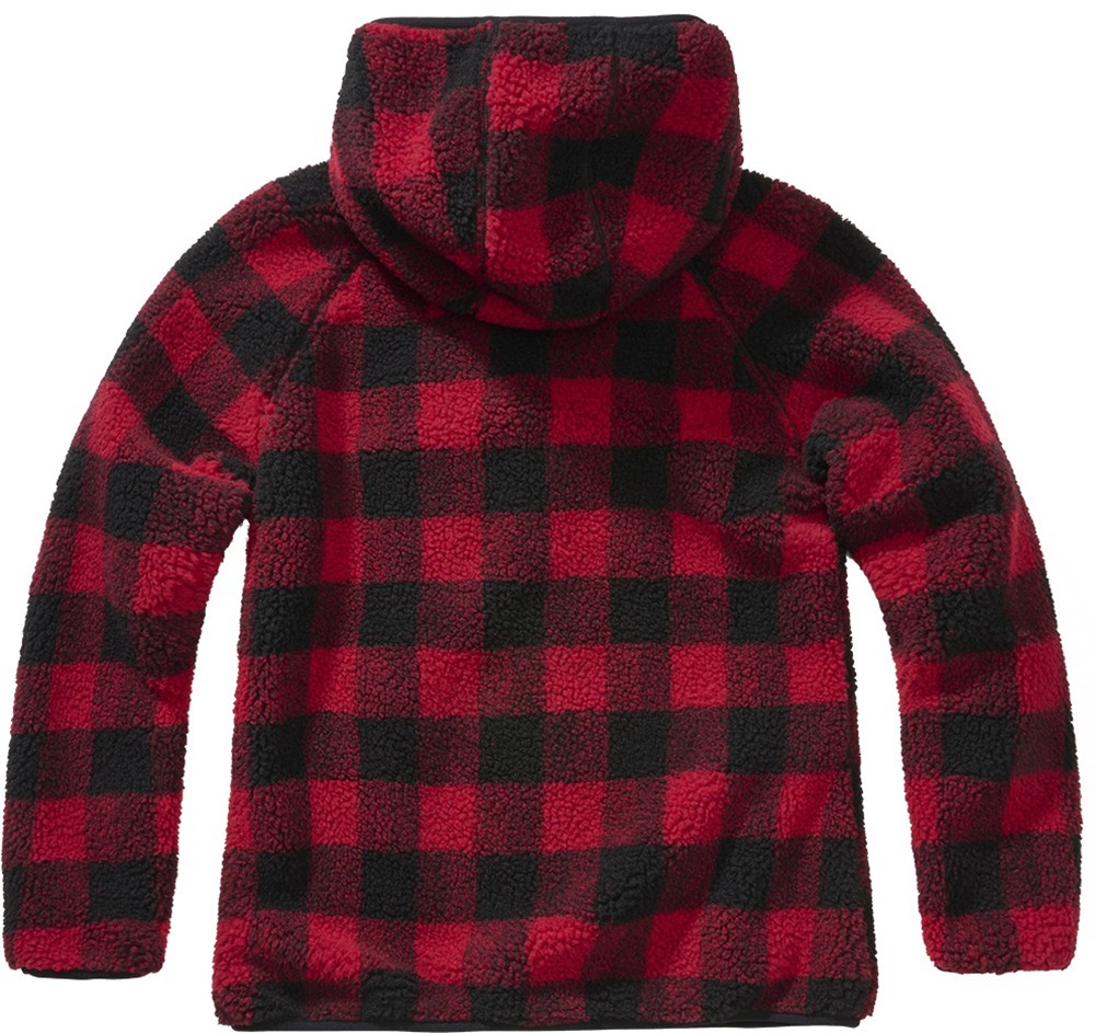 BranditWomenJackeLadiesTeddyfleecejackethoodRedBlack-XS