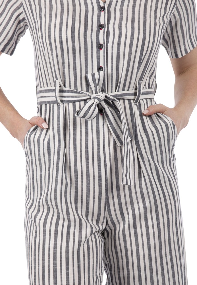 TrespassDamenOverallAriya-FemaleJumpsuitNavyStripe-S
