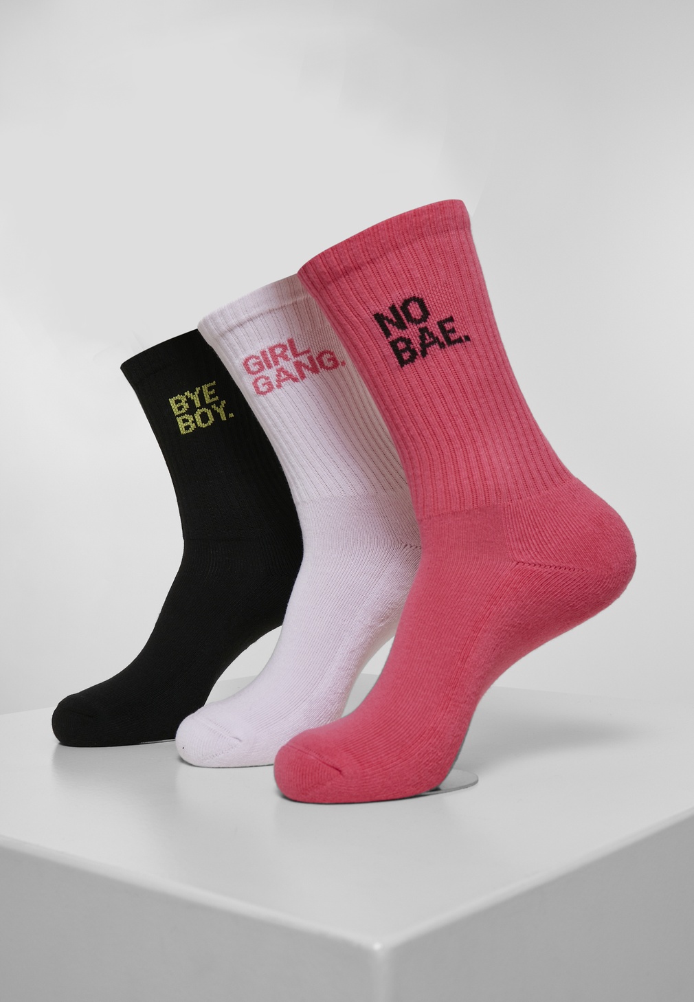 MisterTeeSockenGirlGangSocks3-PackPinkWhiteBlack