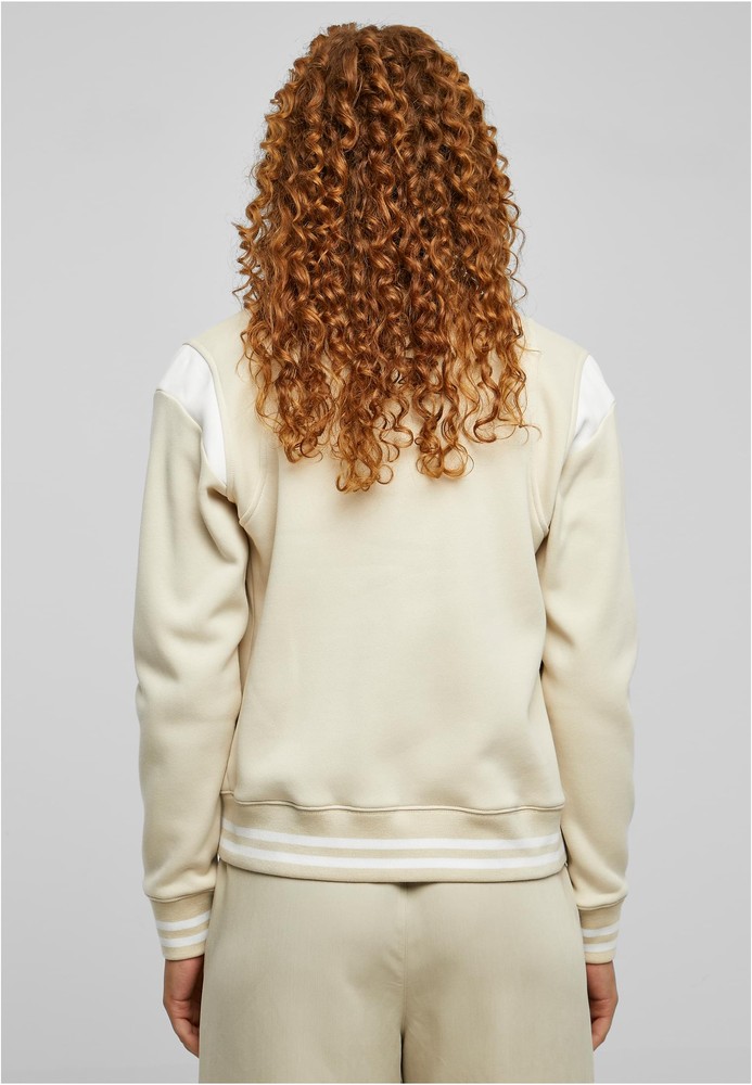 UrbanClassicsDamenLadiesInsetCollegeSweatJacketSoftseagrassWhite-3XL