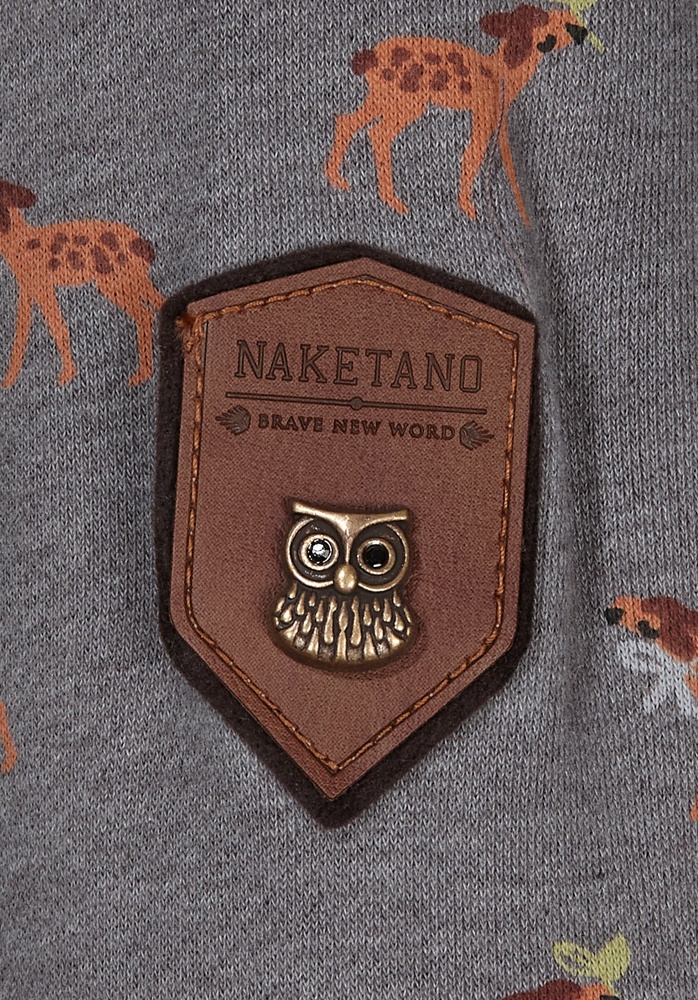 NaketanoDamenHoodieDarth1801-0203DarkGreyMelangeSmallDeers-XS