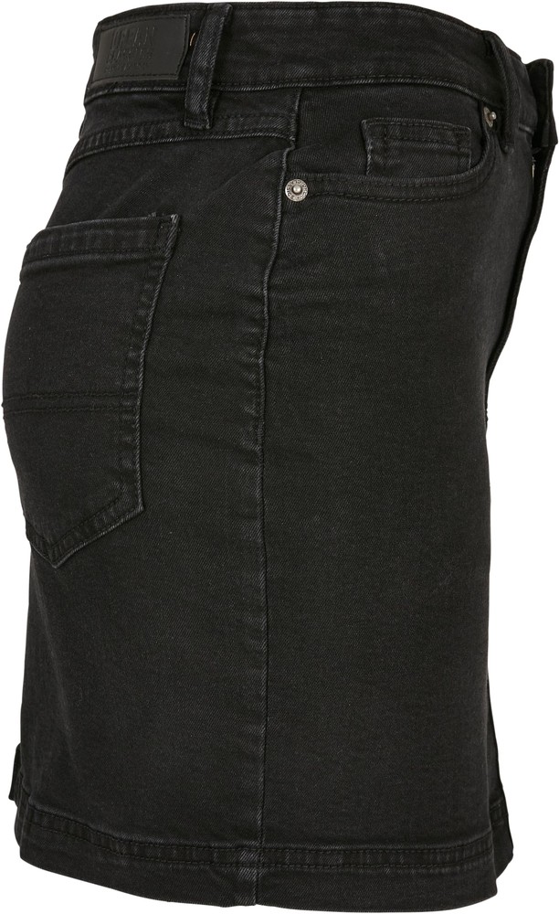 UrbanClassicsDamenLadiesOrganicStretchDenimMiniSkirtBlackWashed-26