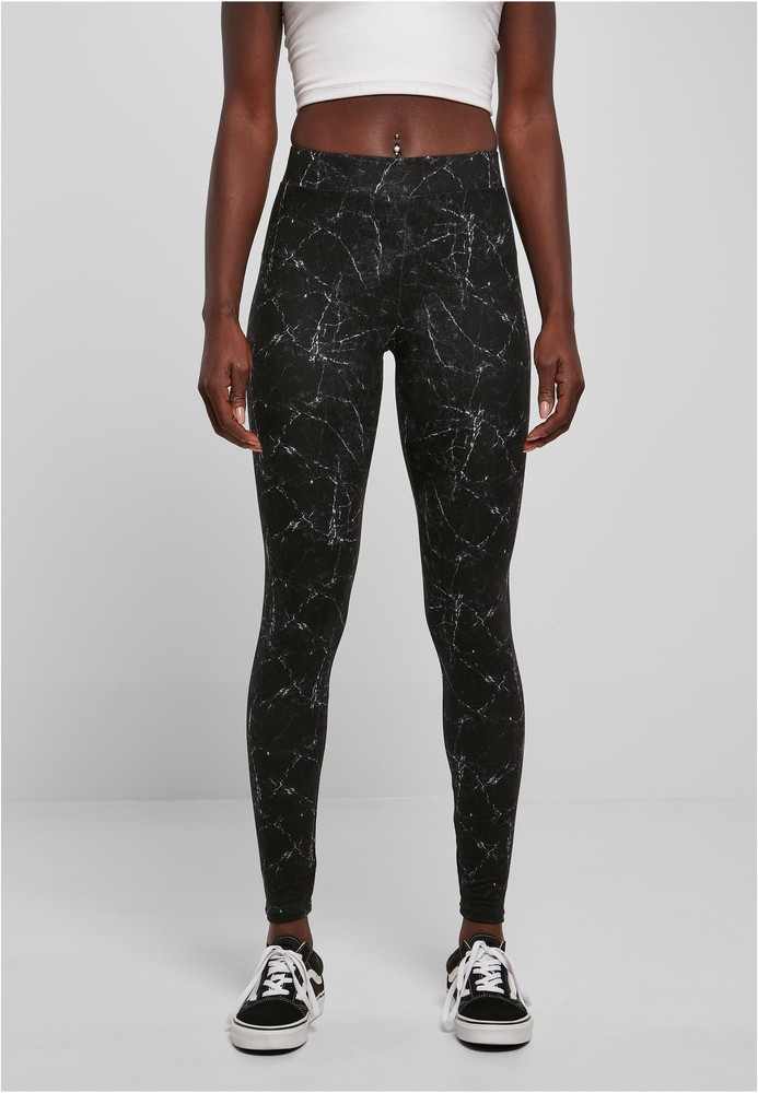 UrbanClassicsDamenLadiesSoftAopLeggingsBlackmarble-3XL