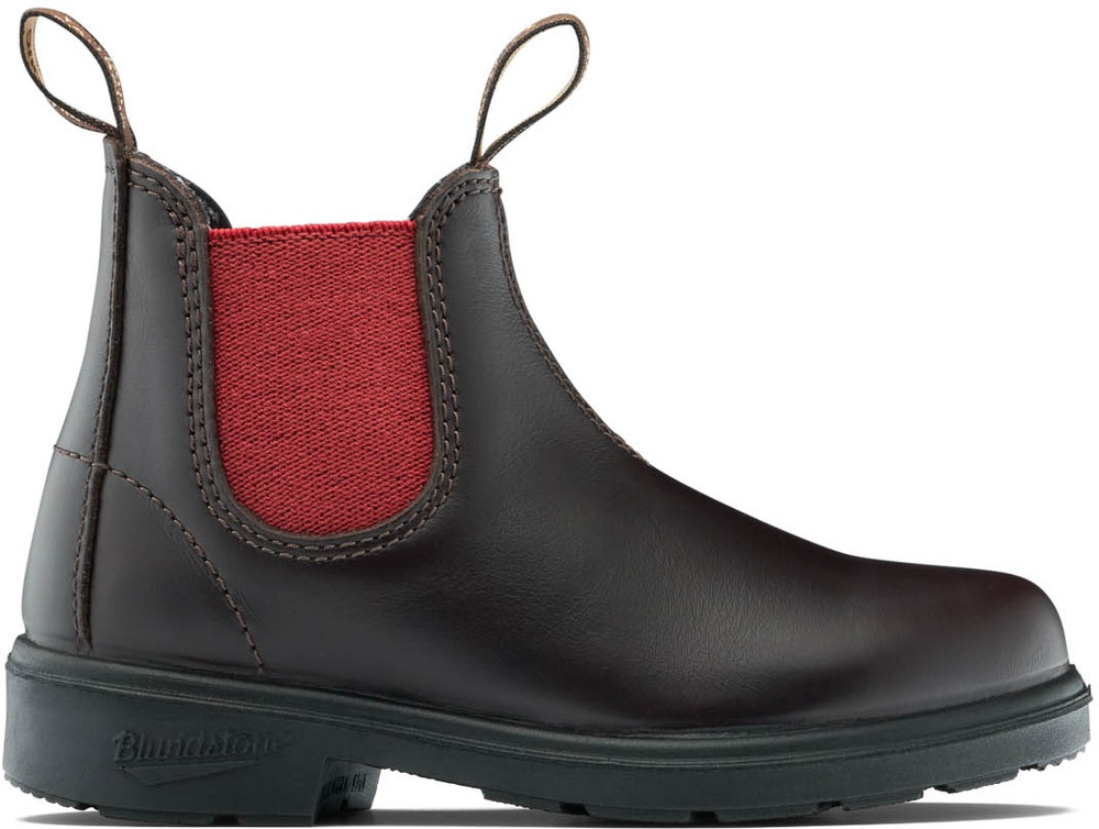 BlundstoneKinderStiefel2590BrownLeatherwithCrimsonElasticKids