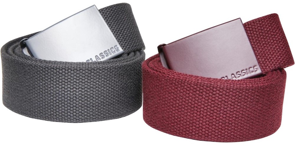 UrbanClassicsGrtelColoredBuckleCanvasBelt2-Pack