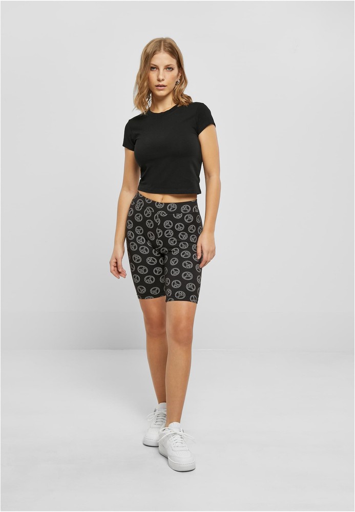 UrbanClassicsDamenLadiesSoftAOPCycleShortsBlackpeace-3XL