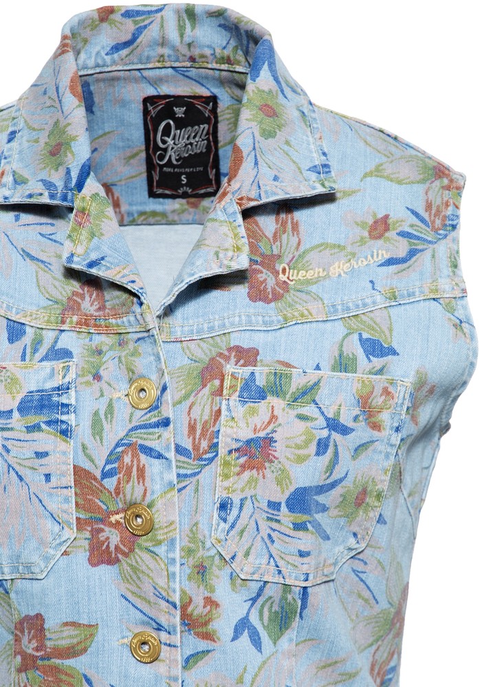 QueenKerosinDenimWorkwearSwingKleidQKU26014Hellblau