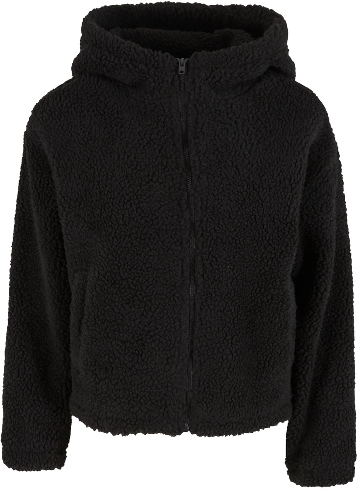 UrbanClassicsDamenJackeLadiesShortHoodedSherpaJacketTB7072Black-3XL
