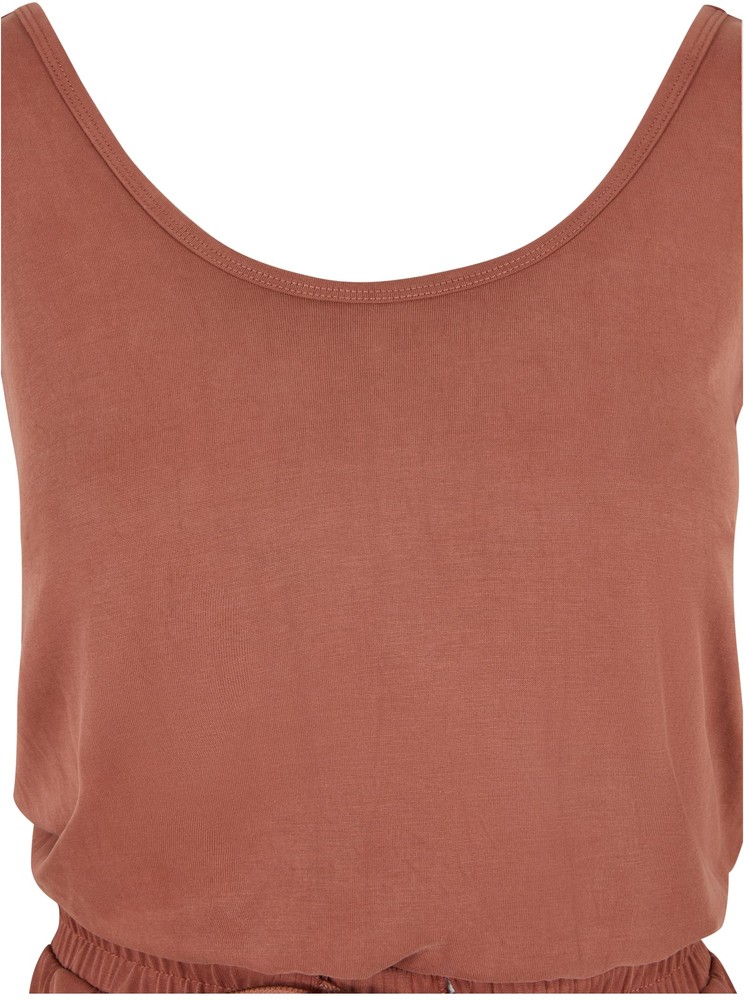 UrbanClassicsDamenLadiesLongSleevlessModalJumpsuitTerracotta-3XL