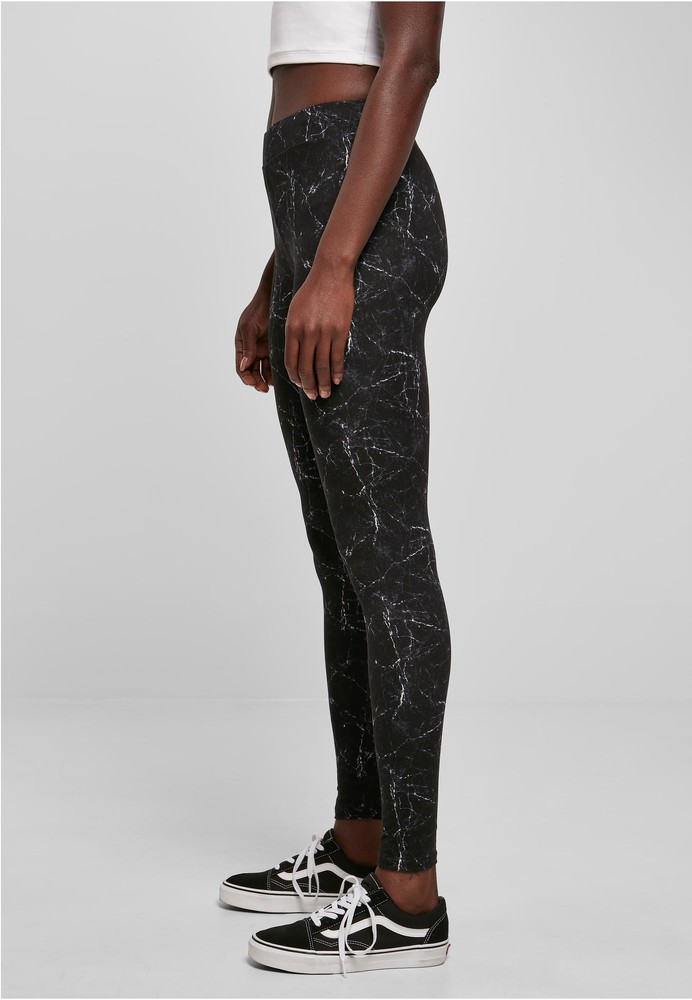 UrbanClassicsDamenLadiesSoftAopLeggingsBlackmarble-3XL