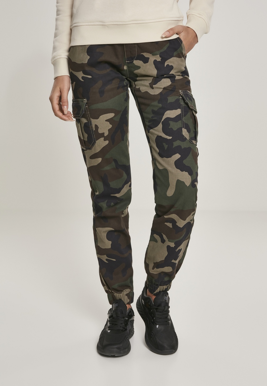 UrbanClassicsDamenHoseLadiesHighWaistCamoCargoPantsWoodCamouflage-26