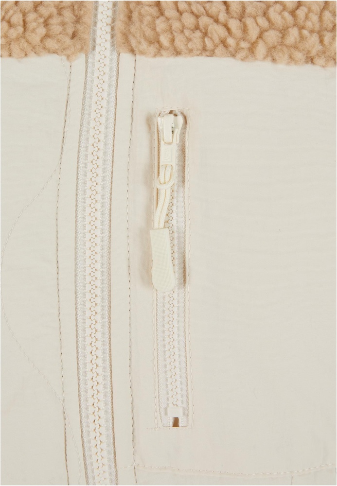 UrbanClassicsDamenJackeLadiesSherpaCrinkleNylonMixJacketTB7071UnionbeigeWhitesand-3XL
