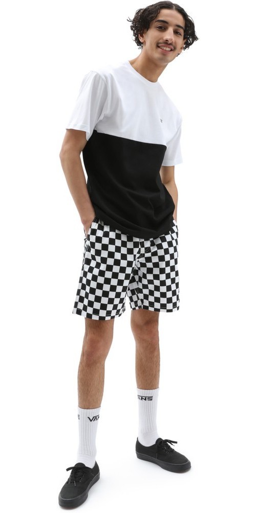 VansHerrenT-ShirtMnColorblockTeeColorBlockBlackWhite-L