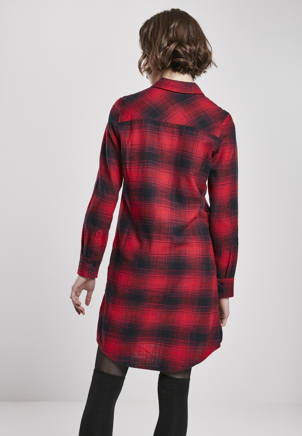 UrbanClassicsKleidLadiesCheckShirtDressDarkblueRed