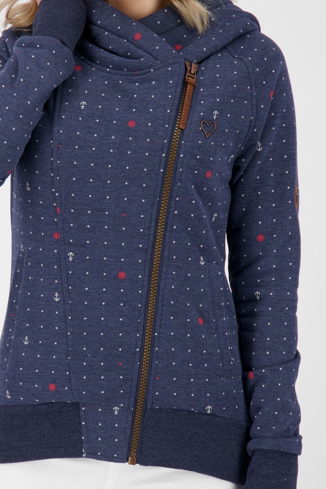 AlifeKickinDamenSnakecharmerAKBSweatjacketMarineMelange-2XL