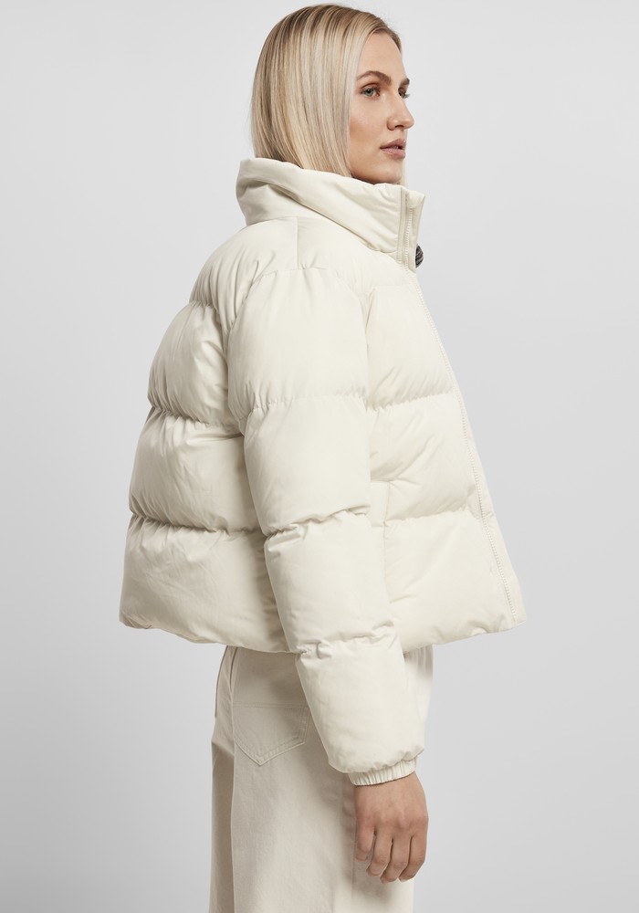 UrbanClassicsDamenLadiesShortPeachedPufferJacketWhitesand-3XL