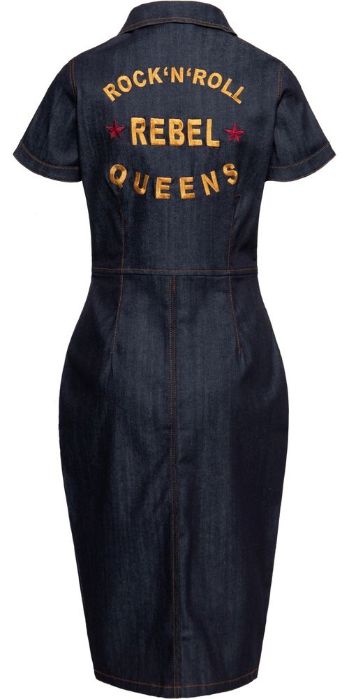 QueenKerosinDamenRetroDenimWorkerKleidRocknRollRebelQueensQKU46029