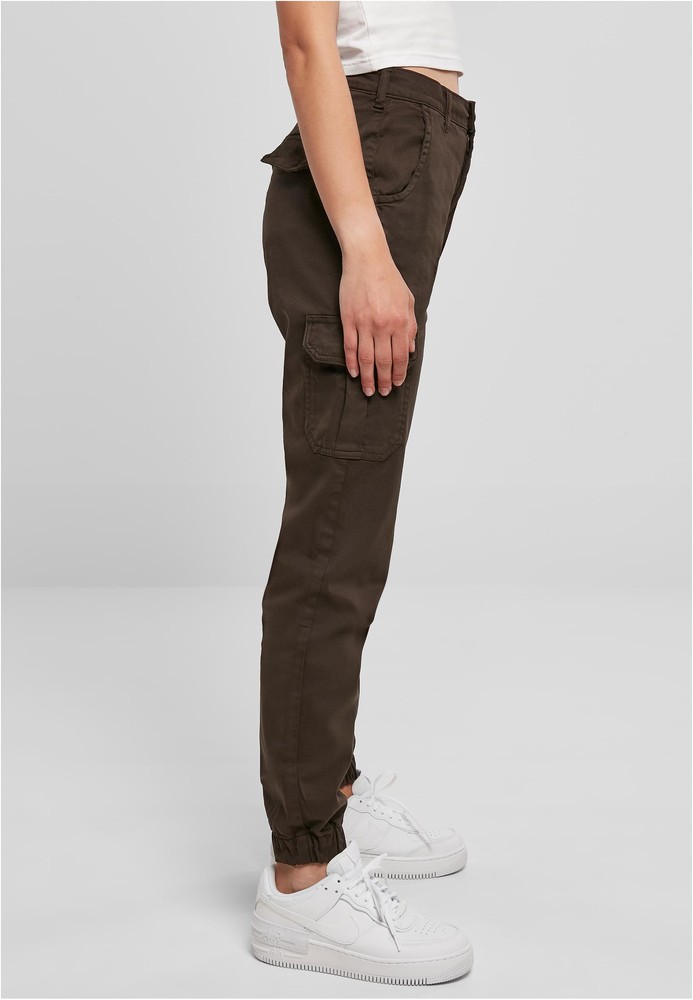 UrbanClassicsDamenHoseLadiesHighWaistCargoPantsBrown-26