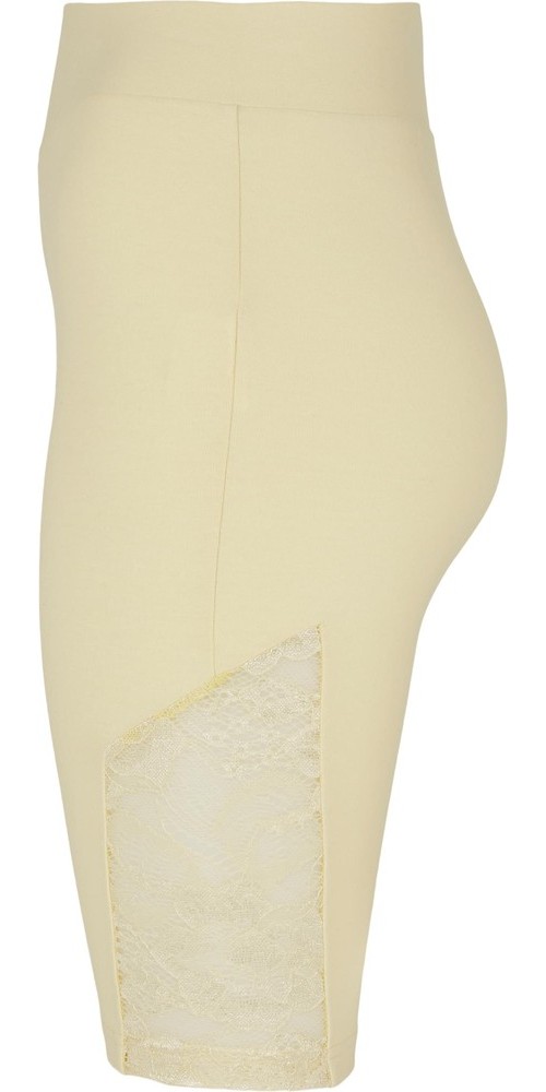 UrbanClassicsDamenLadiesHighWaistLaceInsetCycleShortsSoftyellow-3XL