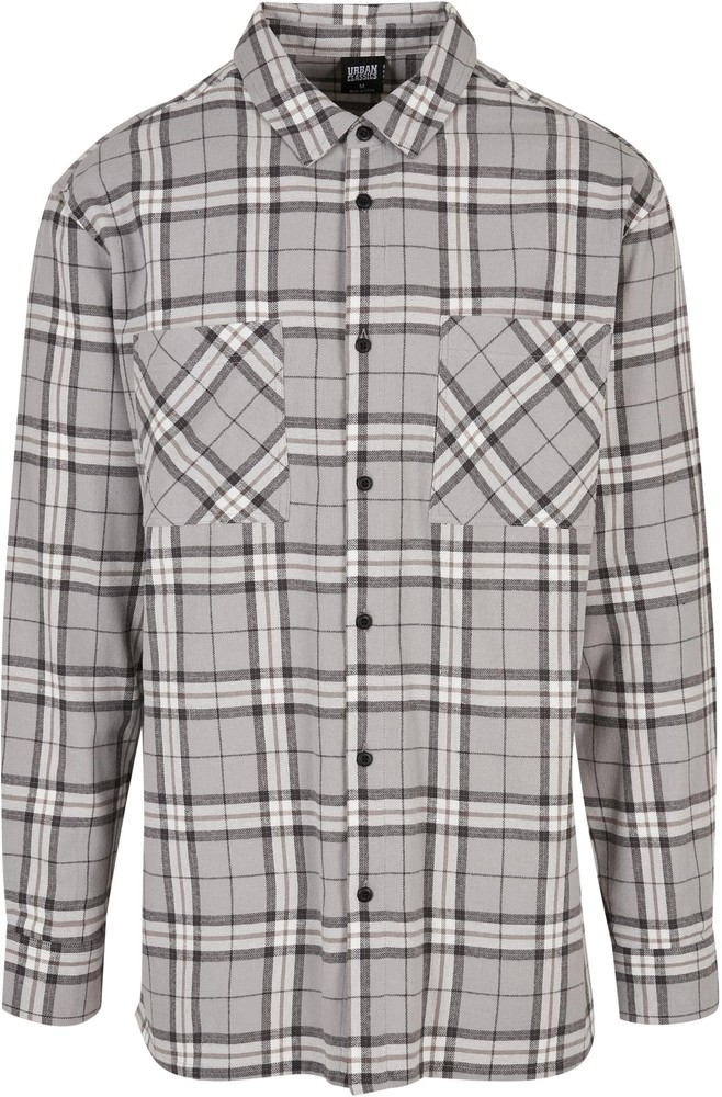 UrbanClassicsHemdLongOversizedGreyCheckShirtGreyBlack