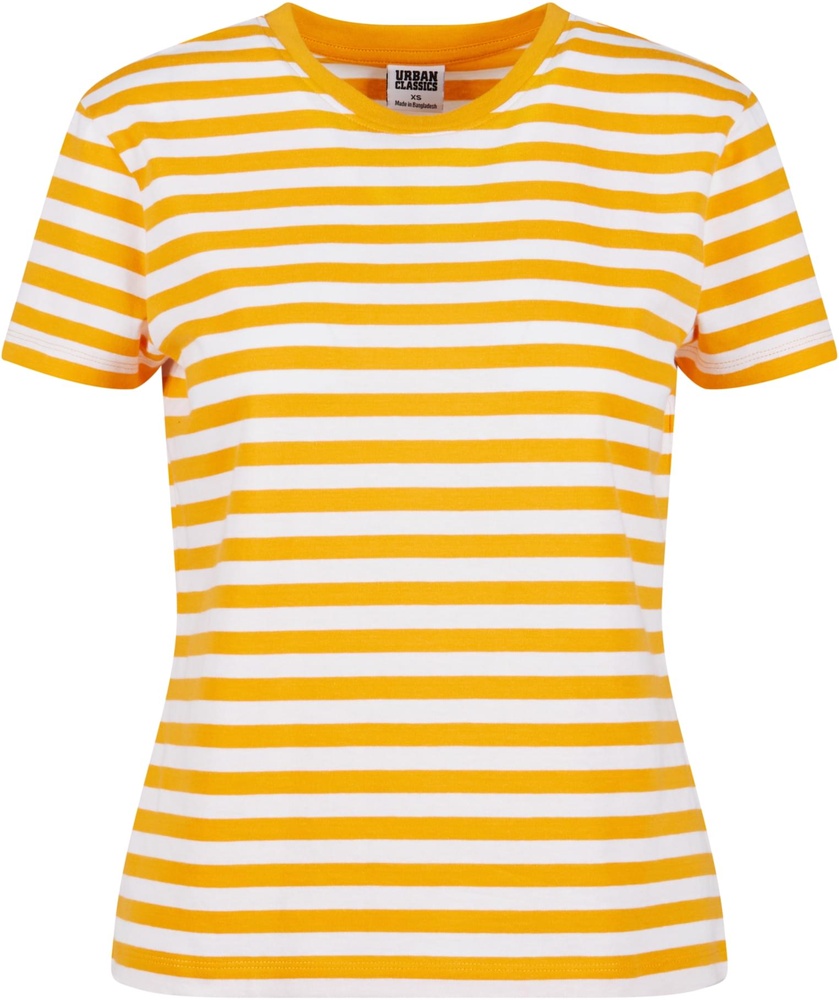 UrbanClassicsDamenT-ShirtLadiesRegularStripedTeeTB6826WhiteMagicmango-3XL