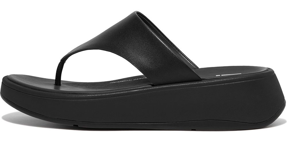 FitFlopDamenFlipFlopsF-ModeLeatherFlatformToe-PostSandalsFW4AllBlack-36