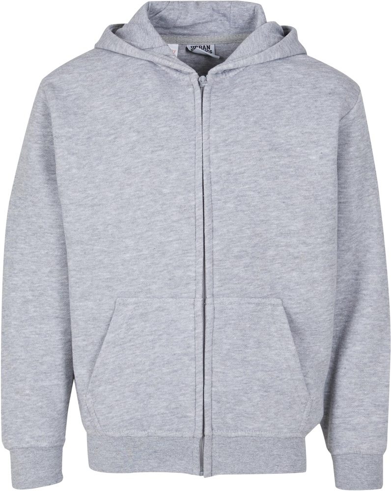 UrbanClassicsKinderKidsBasicEssentialZipHoodyUCK8003Heathergrey-110116