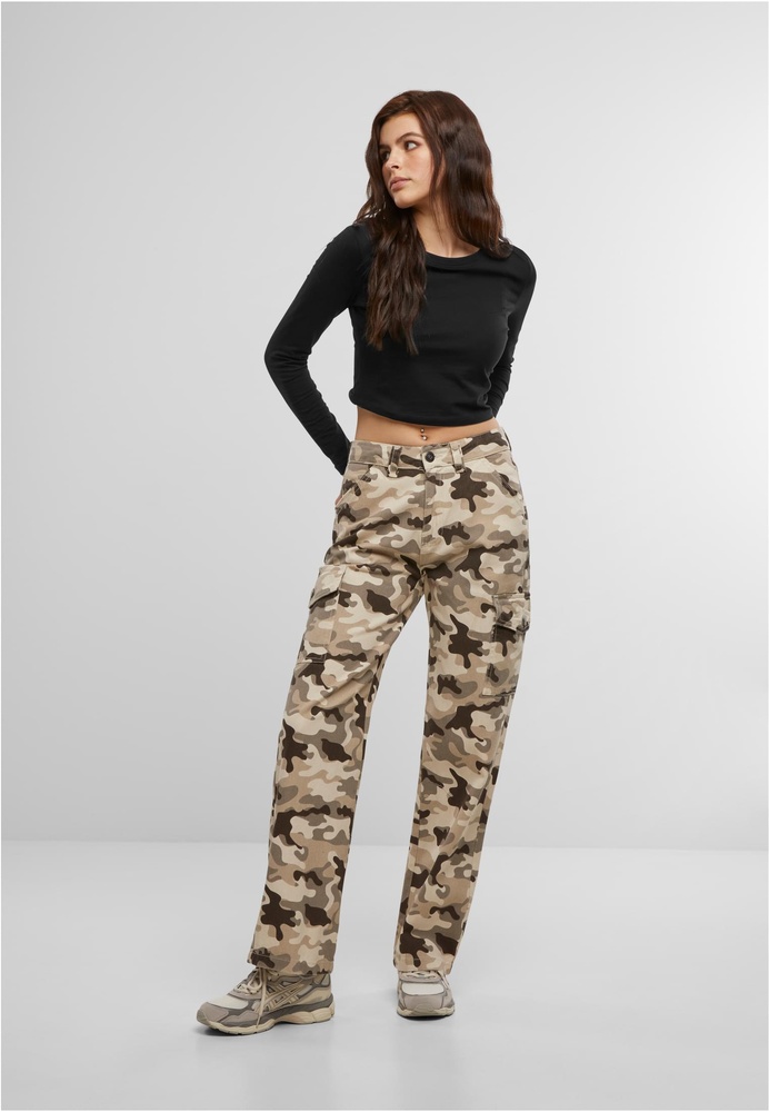 DEFDamenJeanshoseStraightFitJeansDFLJS197BeigeCamo-L