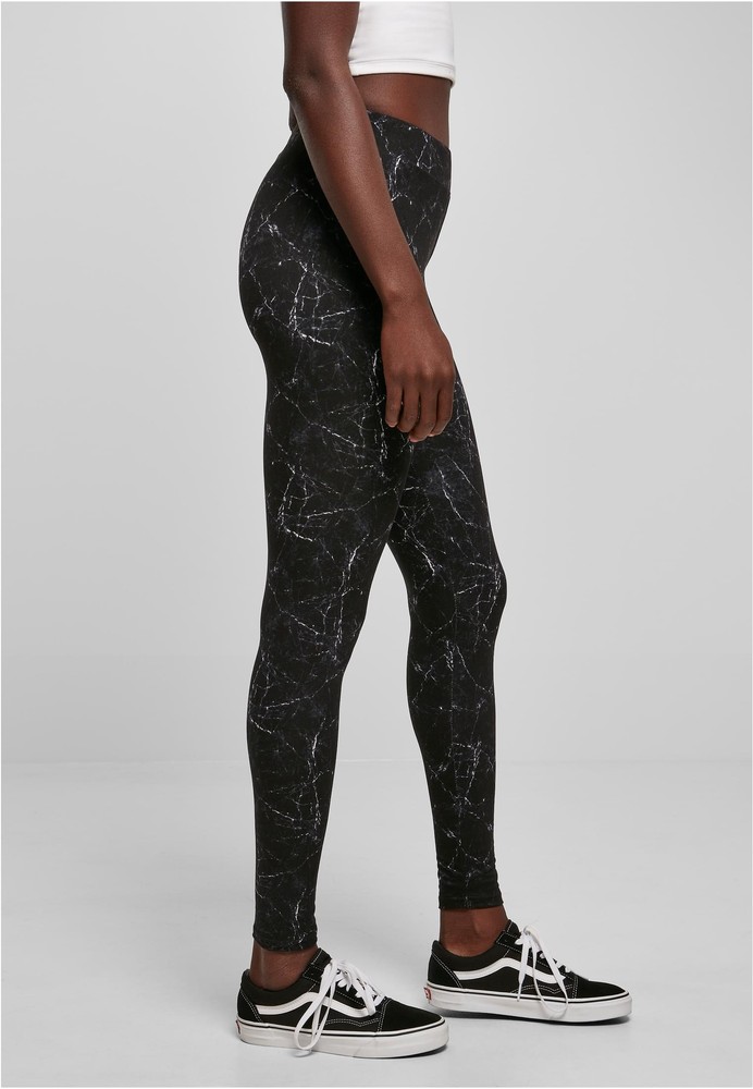 UrbanClassicsDamenLadiesSoftAopLeggingsBlackmarble-3XL