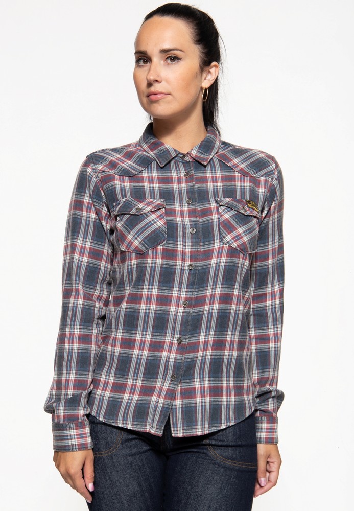 QueenKerosinHemdbluseinKaro-OptikQKI15005Navy