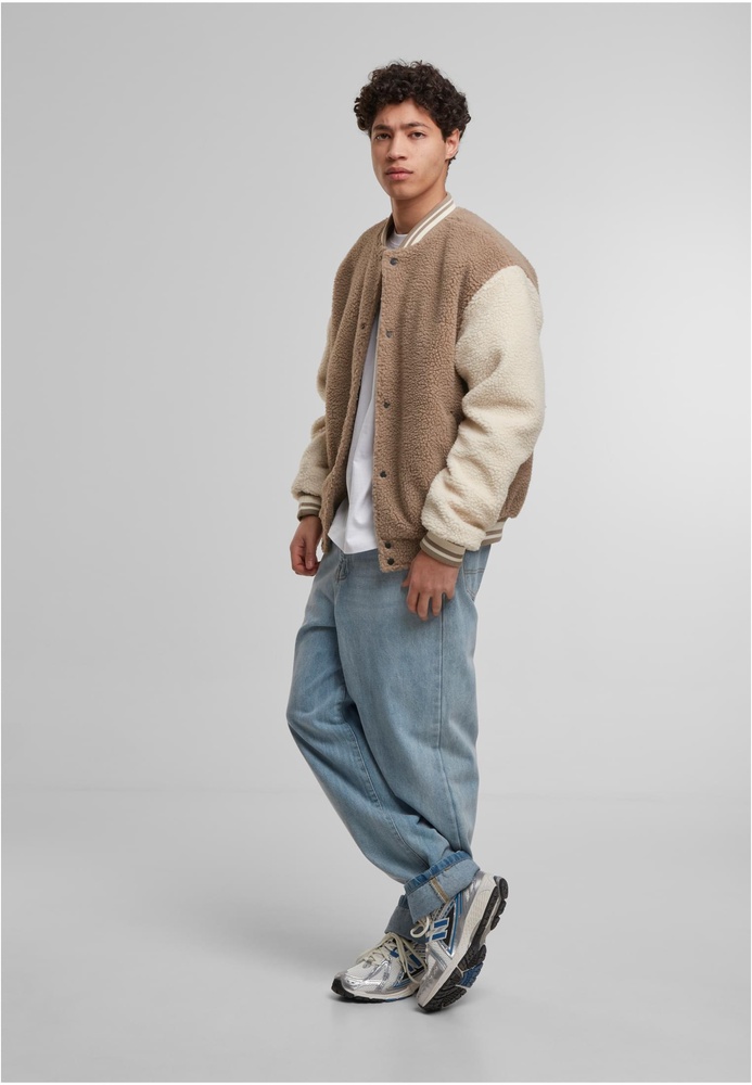 UrbanClassicsJackeTeddyCollegeJacketTB7943Darktaupe-3XL
