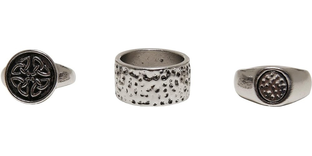UrbanClassicsUniversalSchmuckSkullRing3-PackSilver