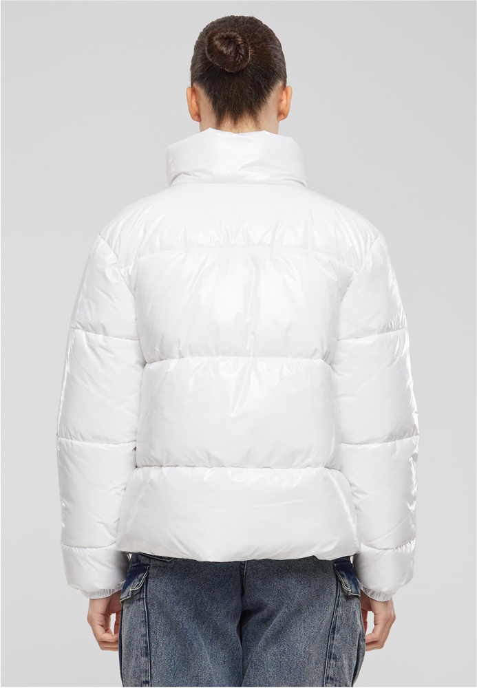UrbanClassicsDamenSteppjackeLadiesRecycledShortShinyPufferJacketTB7003White-3XL