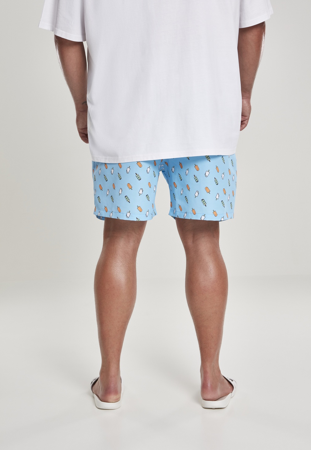 UrbanClassicsBadehosePatternSwimShortsLightblueIce-3XL