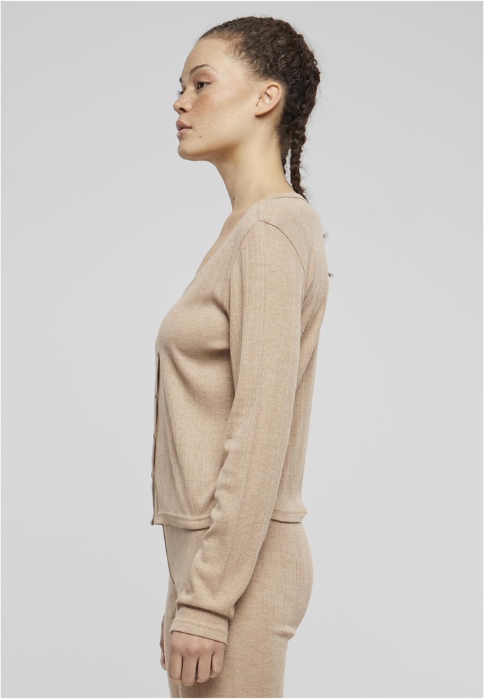 UrbanClassicsDamenLadiesRibCardiganTB7001Beigemelange-L