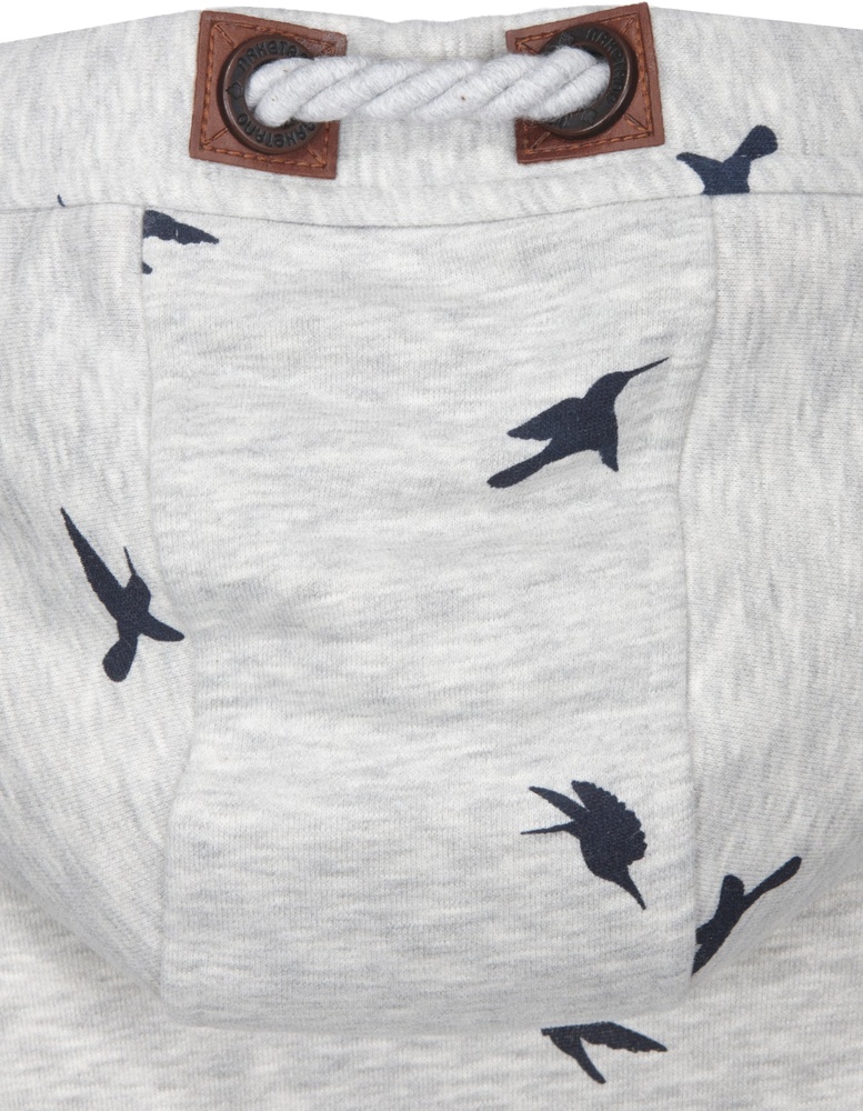 NaketanoDamenHoodieBrazzo1801-0301AlloverBirdsGrey-XS
