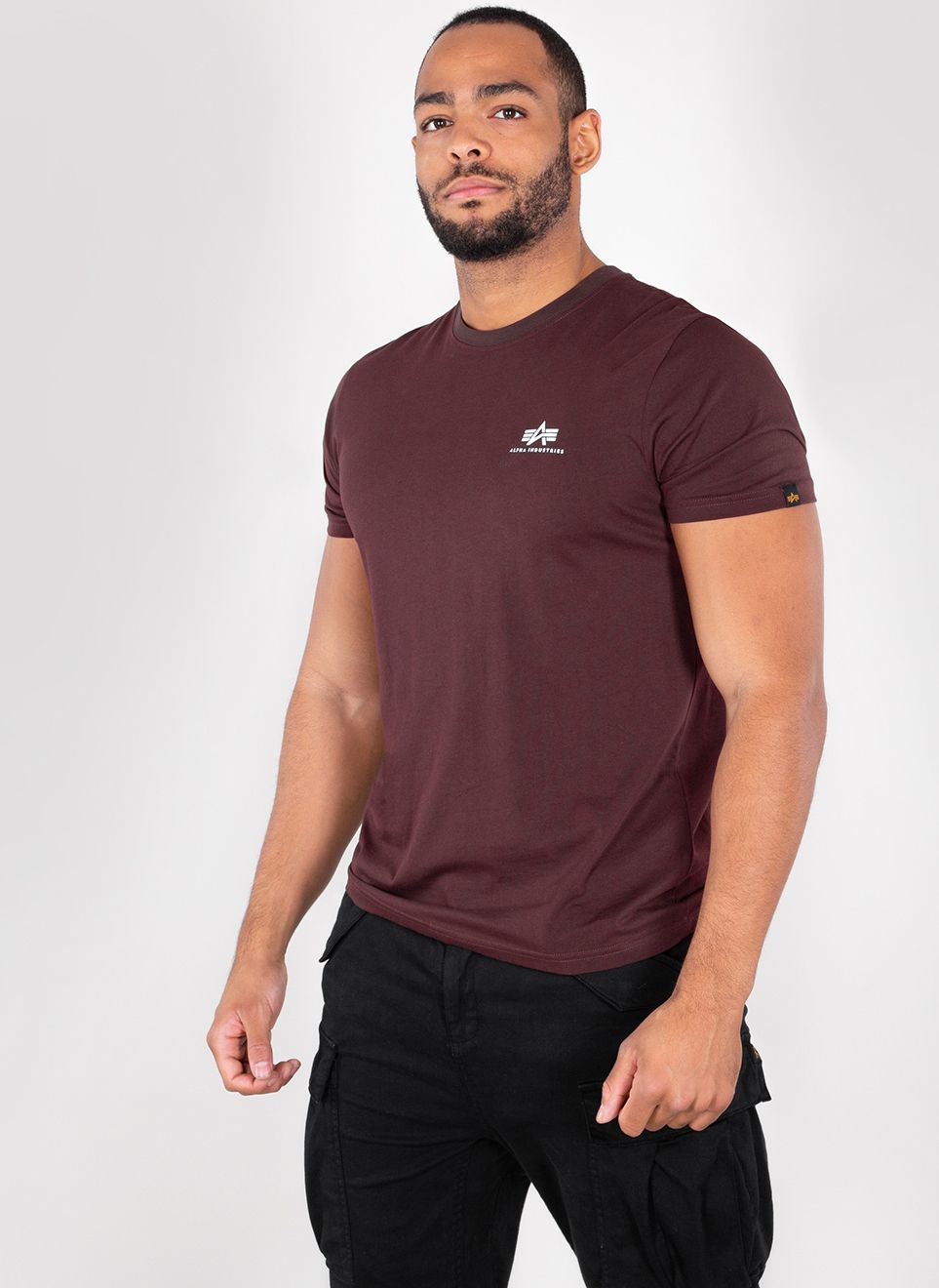 AlphaIndustriesBasicTSmallLogoT-ShirtUnisexDeepMaroon-XXL
