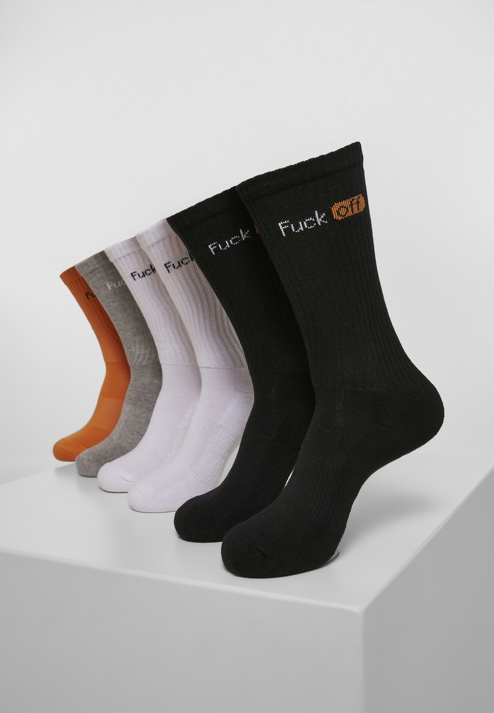 MisterTeeSockenFckOffSocks6-PackBlackWhiteGreyNeonorange